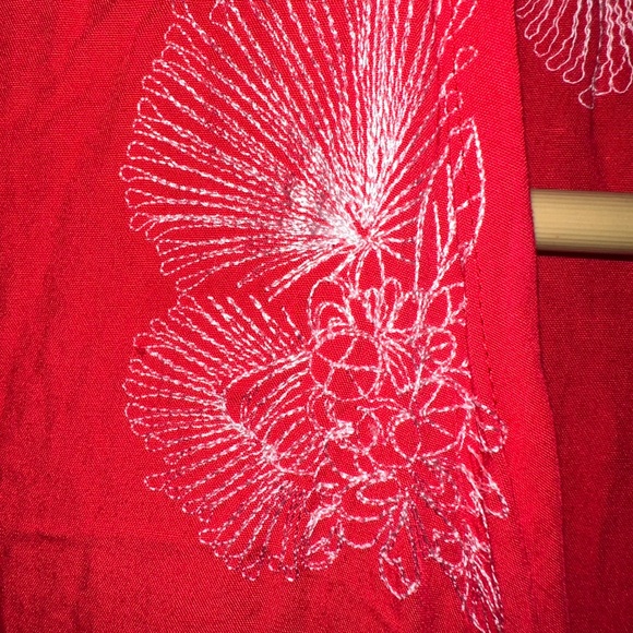 Kahulale’a Hawaii Ohia Maxi Wrap Dress S Embroidered - Picture 5 of 6